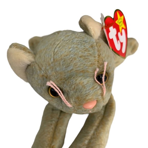 Scat the Cat Retired TY Beanie Baby 1998 PE Pellets Excellent Cond Pink Whiskers - Picture 2 of 8